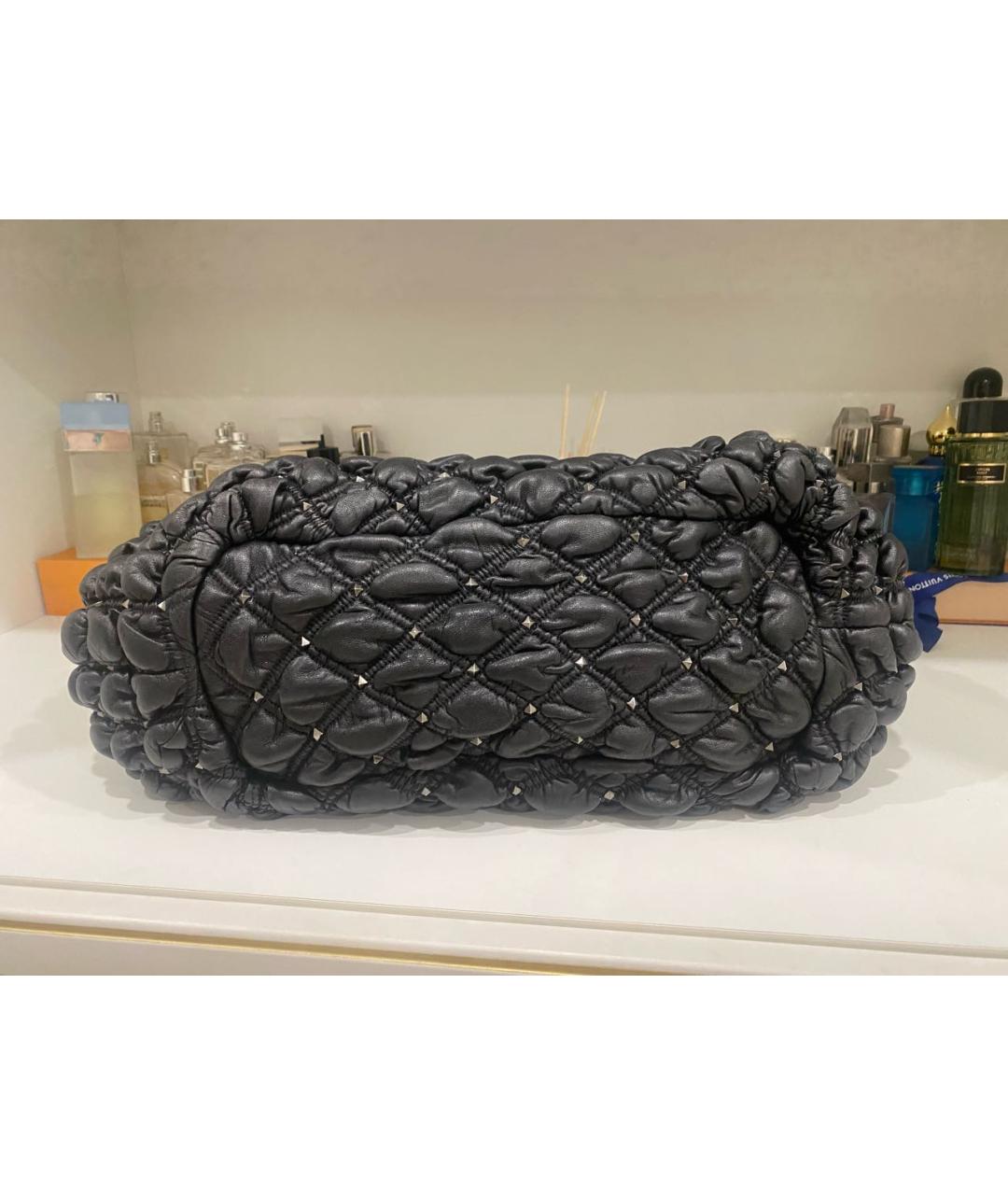 VALENTINO Черная кожаная сумка с короткими ручками, фото 6