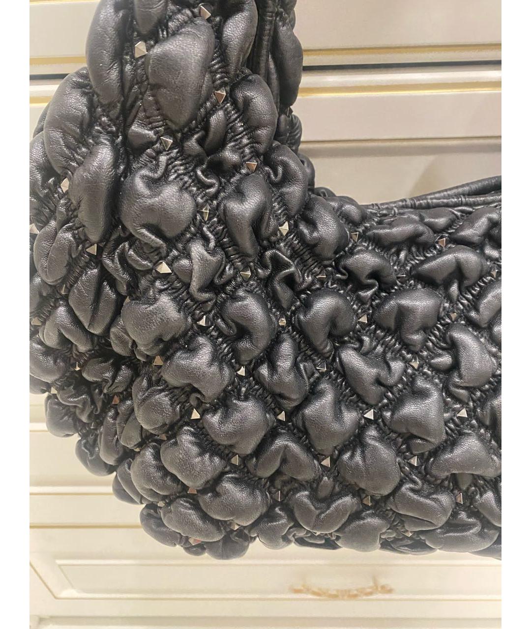 VALENTINO Черная кожаная сумка с короткими ручками, фото 8