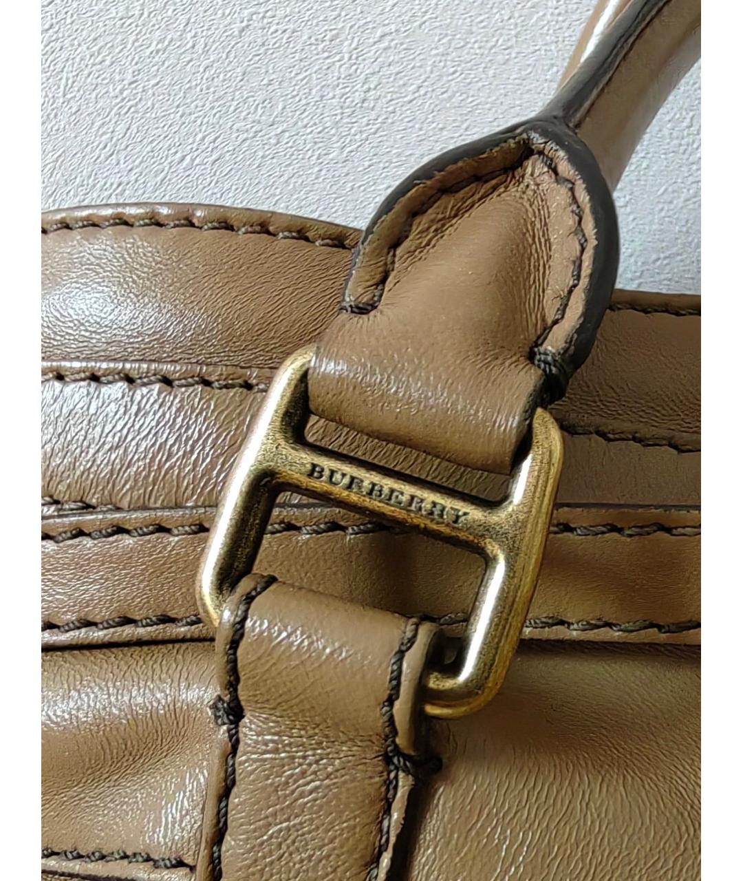 BURBERRY Бежевая кожаная сумка тоут, фото 8