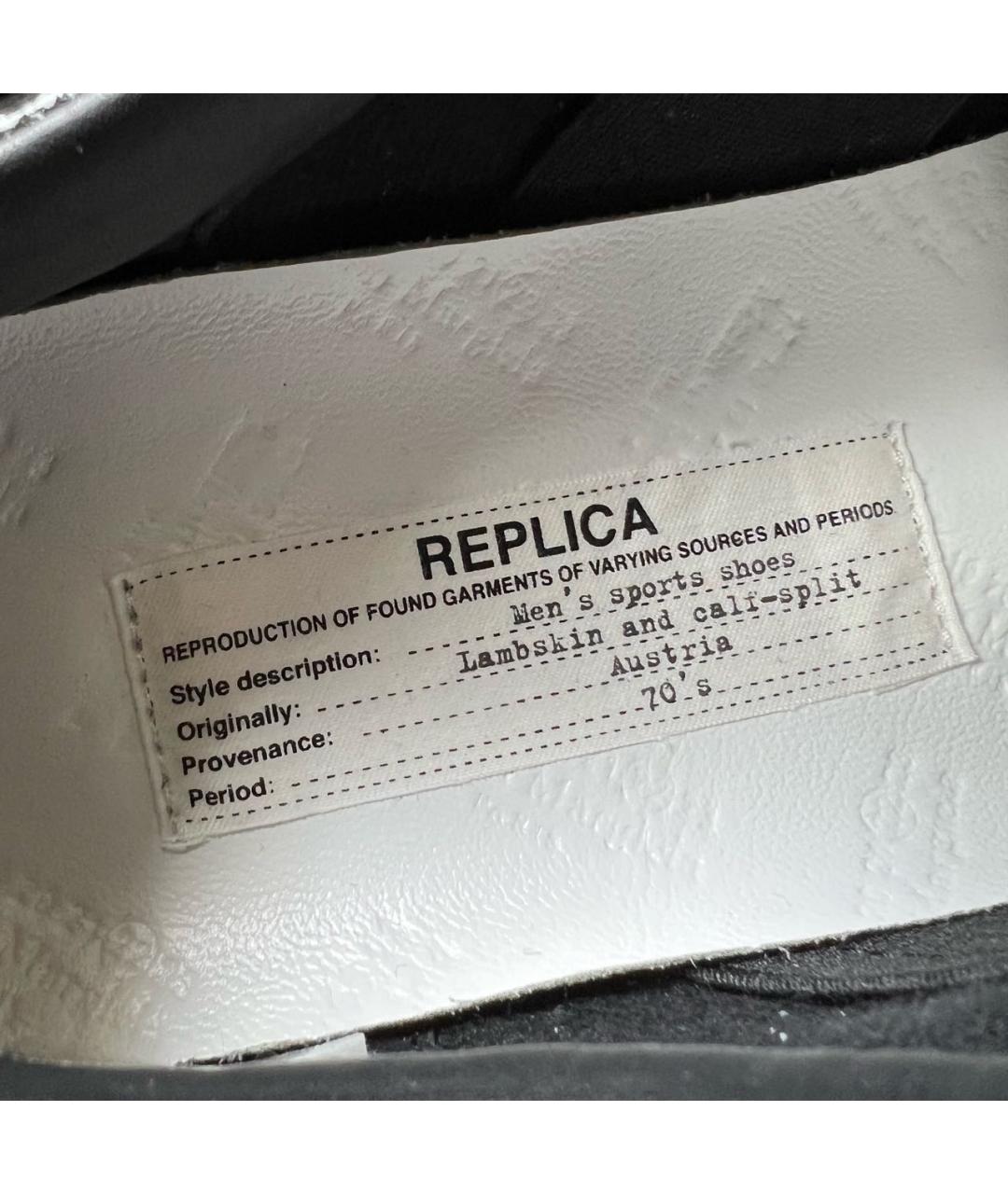 MAISON MARGIELA Черные низкие кроссовки / кеды, фото 7