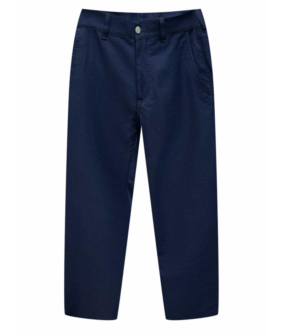 CANALI Темно-синие шерстяные классические брюки, фото 1