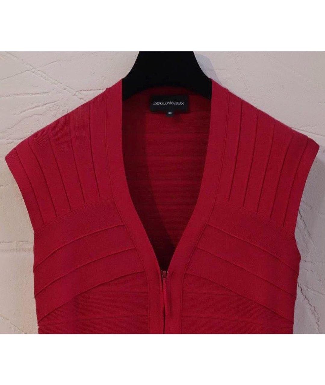 EMPORIO ARMANI Фуксия шерстяное повседневное платье, фото 3