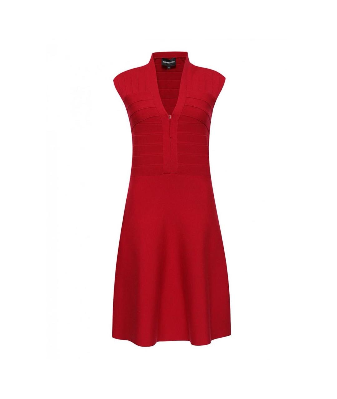 EMPORIO ARMANI Фуксия шерстяное повседневное платье, фото 1