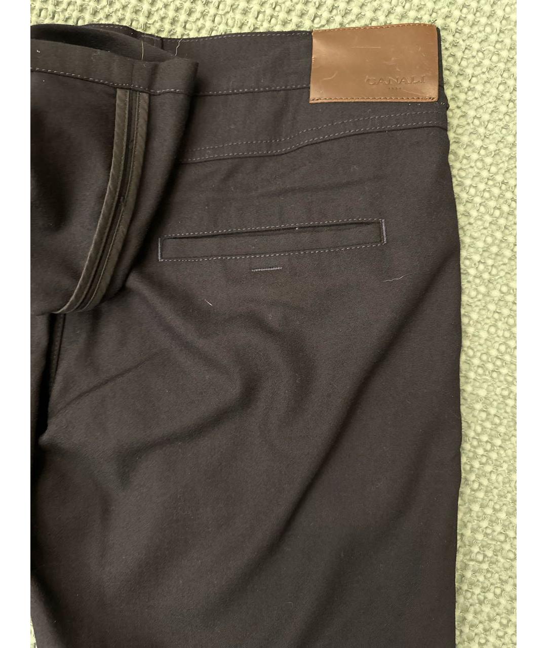 CANALI Темно-синие шерстяные классические брюки, фото 7