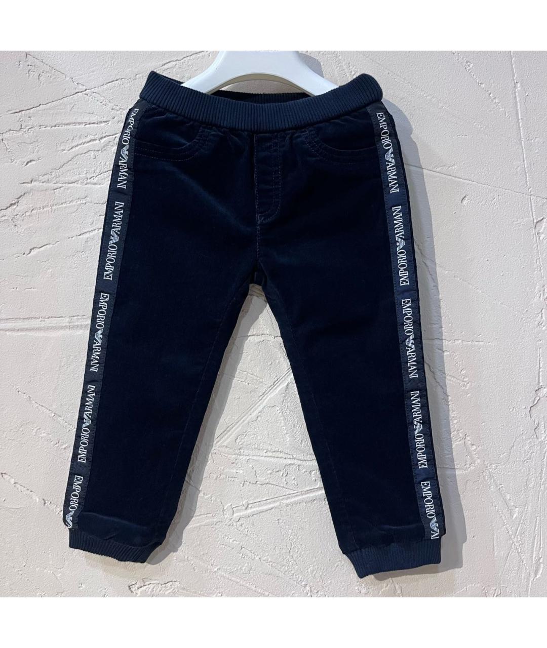 EMPORIO ARMANI Темно-синие хлопковые брюки и шорты, фото 2