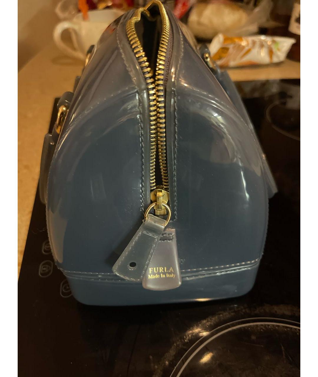 FURLA Голубая сумка с короткими ручками, фото 6