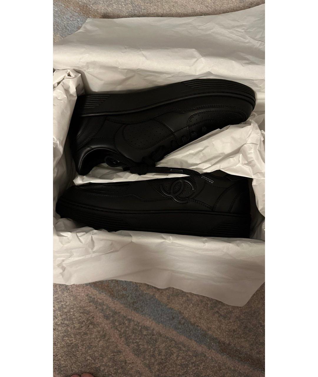 CHANEL Черные кожаные кеды, фото 6