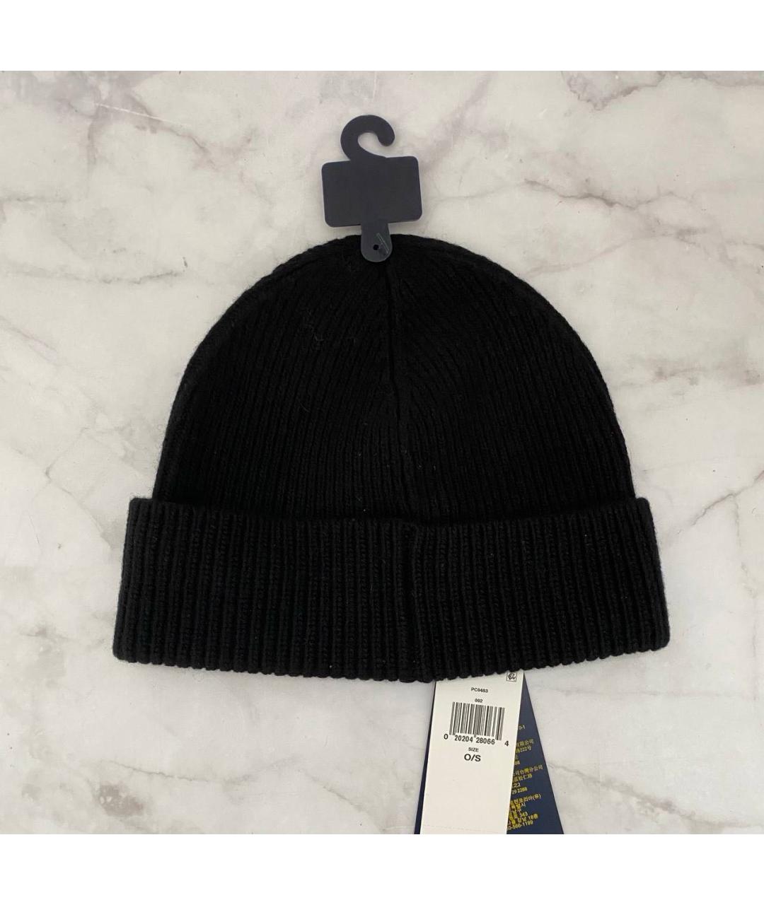 POLO RALPH LAUREN Черная шерстяная шапка, фото 2