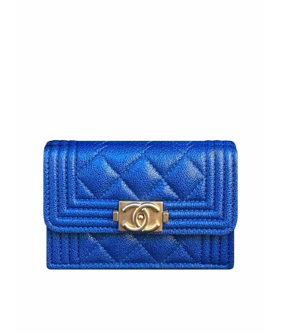 CHANEL PRE-OWNED Синий кожаный кошелек, фото 1