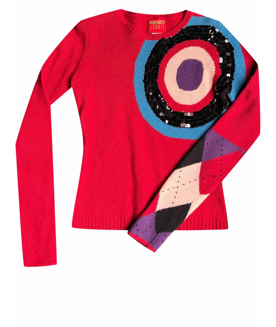 KENZO Красный шерстяной джемпер / свитер, фото 1
