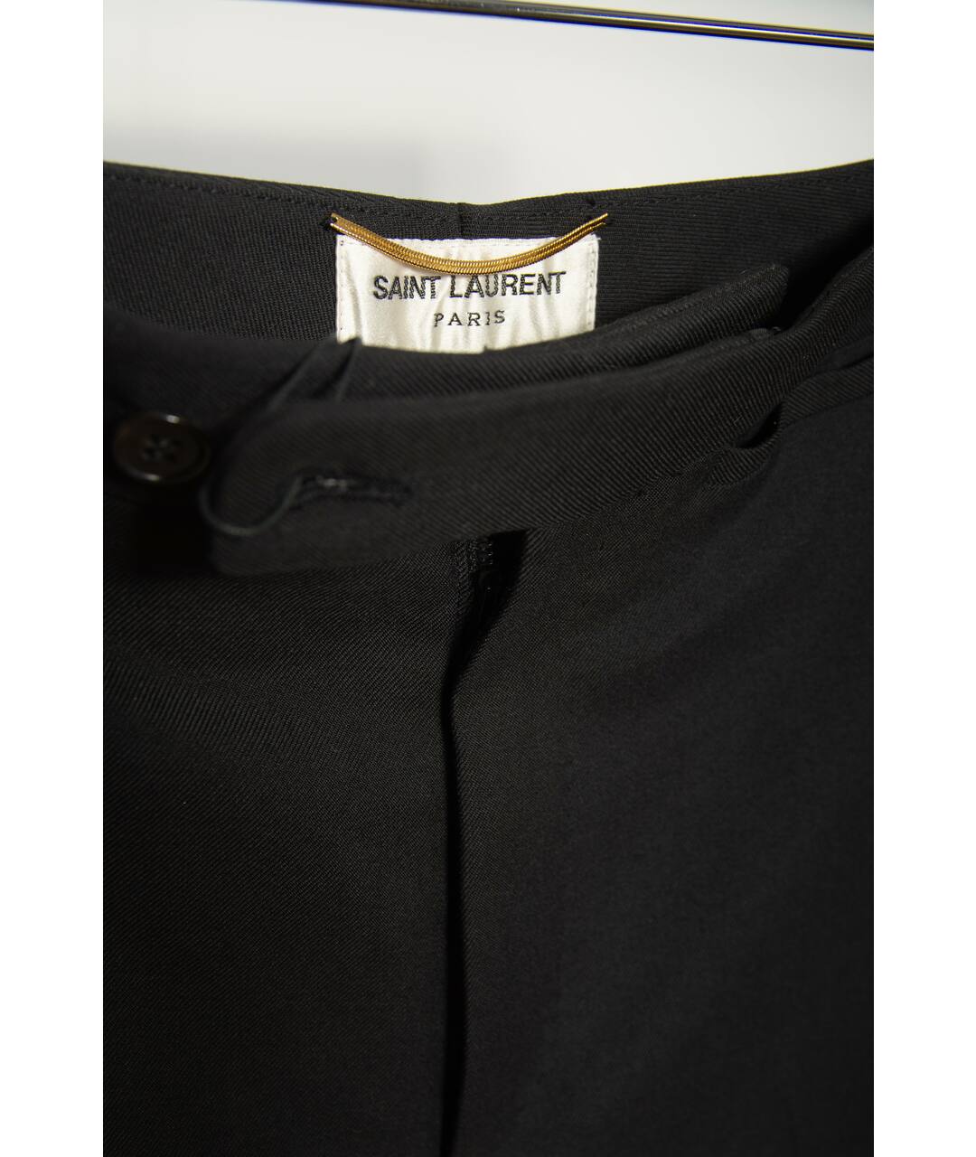 SAINT LAURENT Черные шерстяные брюки узкие, фото 3