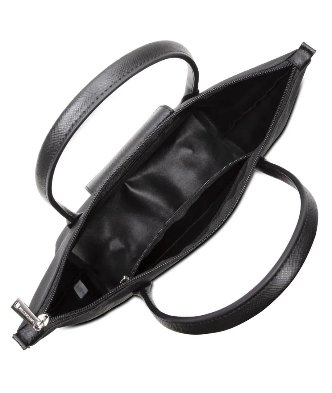 LANCASTER Черная кожаная сумка с короткими ручками, фото 1