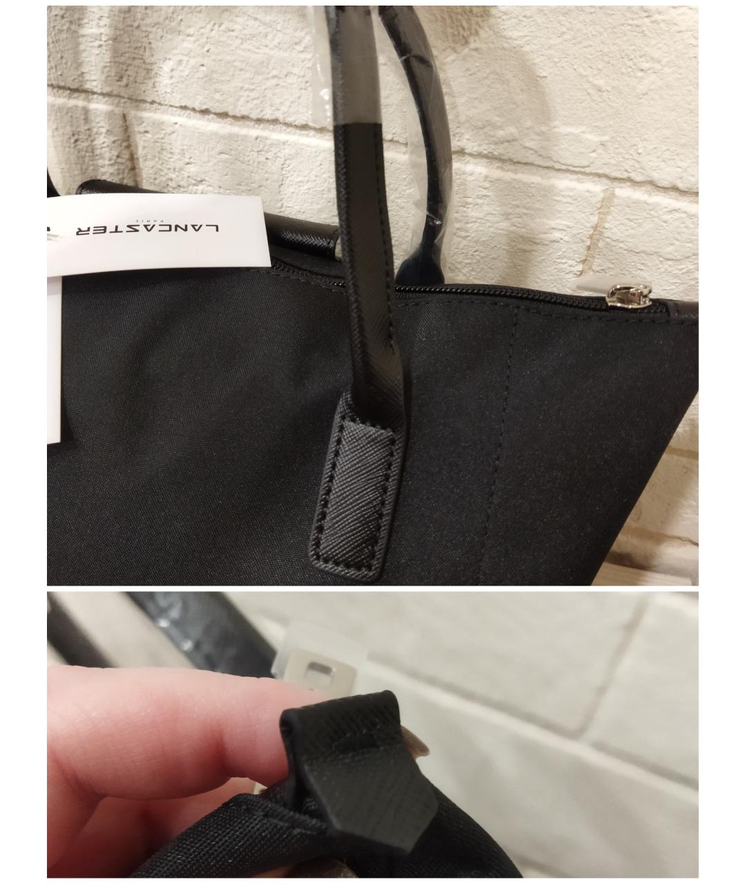 LANCASTER Черная кожаная сумка с короткими ручками, фото 5