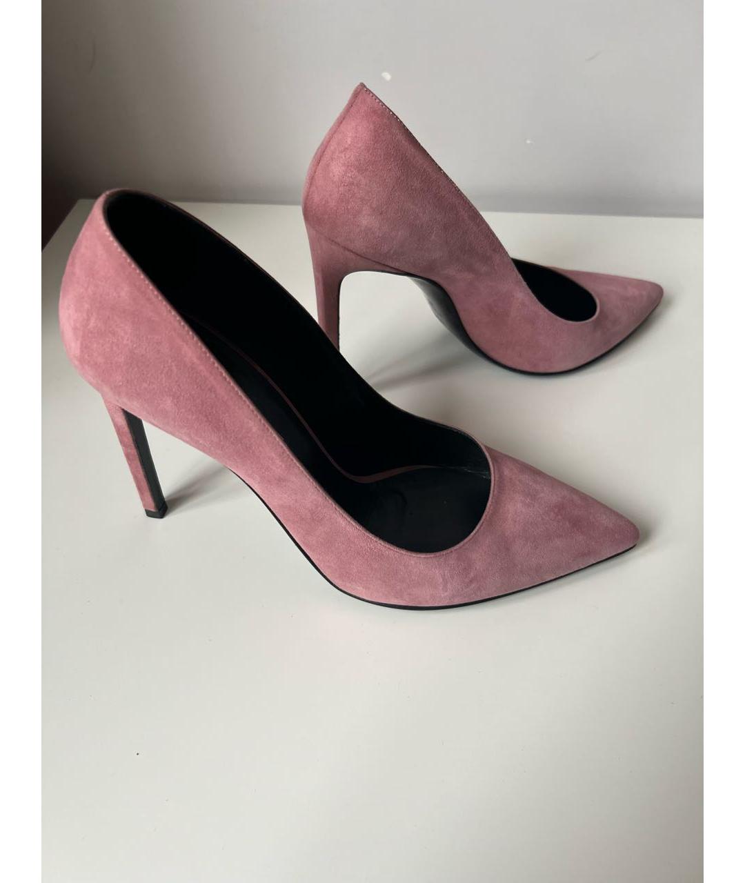 SAINT LAURENT Розовые замшевые туфли, фото 8