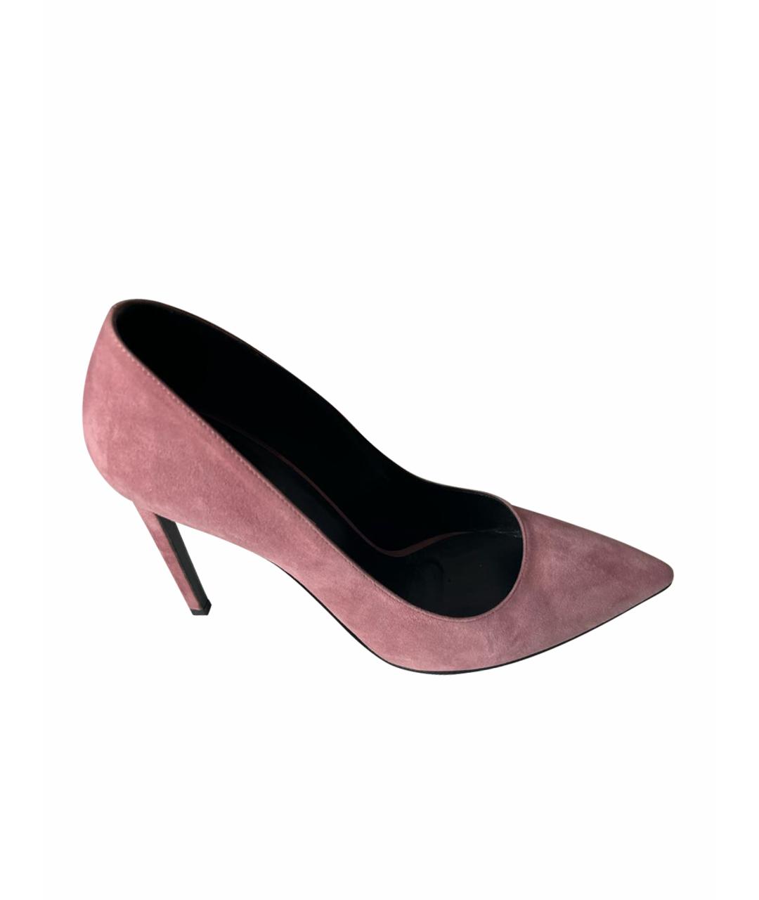 SAINT LAURENT Розовые замшевые туфли, фото 1