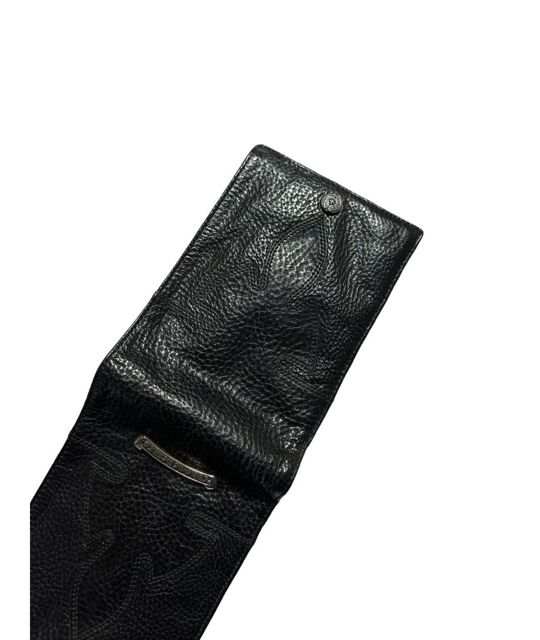CHROME HEARTS Черный кожаный кошелек, фото 4