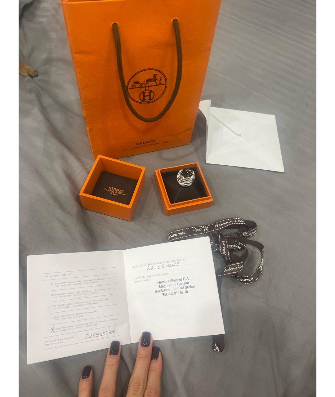 HERMES Серебряное серебряное кольцо, фото 4