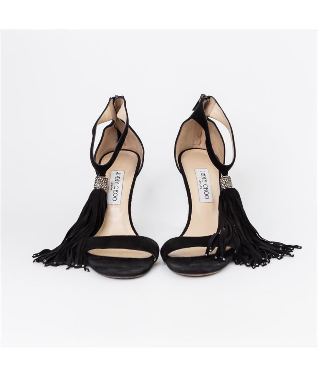 JIMMY CHOO Черные замшевые босоножки, фото 3