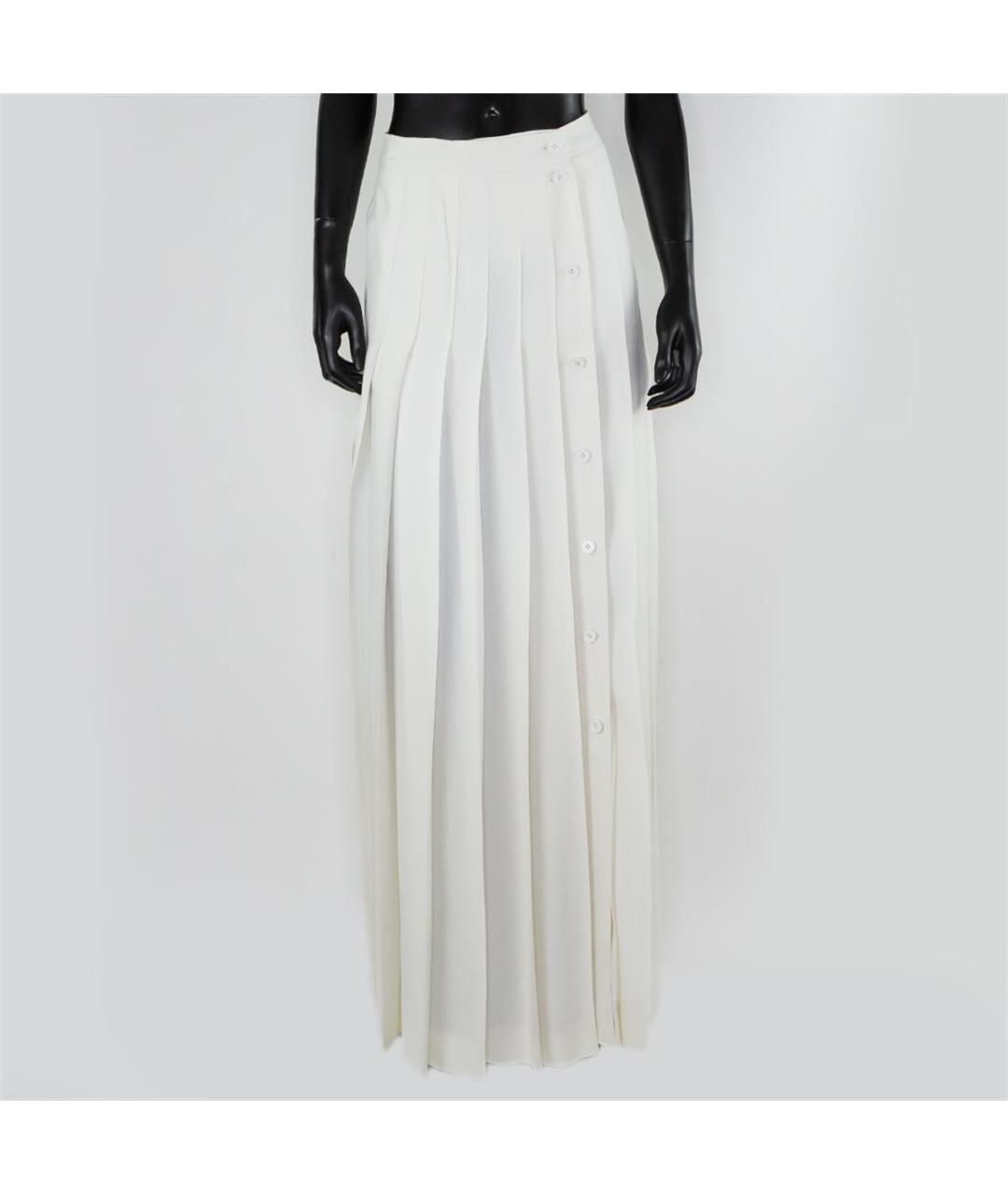HERMES PRE-OWNED Белая шелковая юбка миди, фото 4