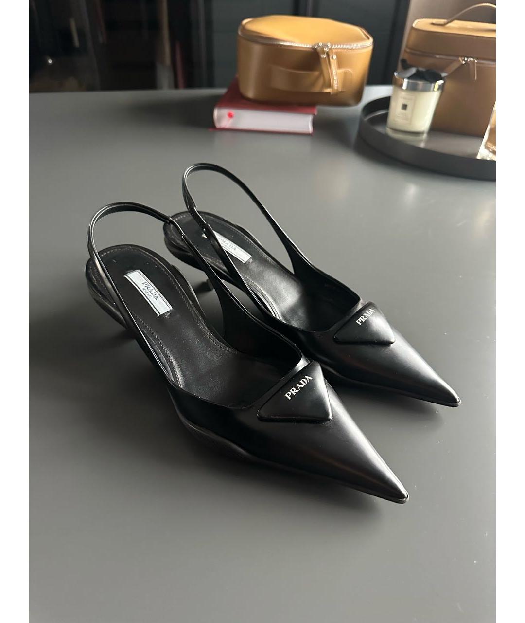 PRADA Черные кожаные туфли, фото 8