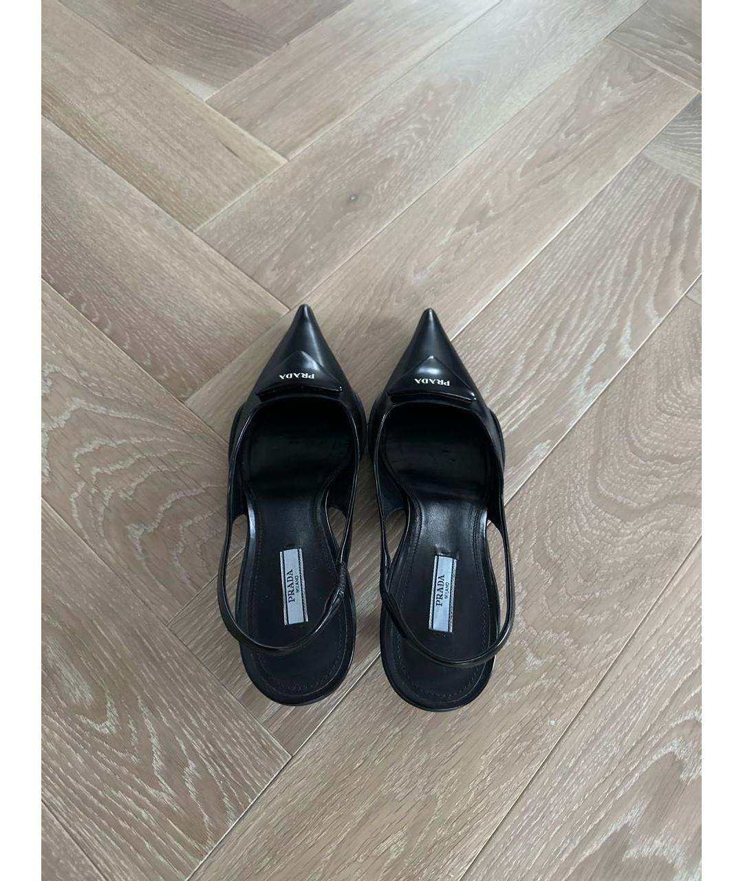 PRADA Черные кожаные туфли, фото 4