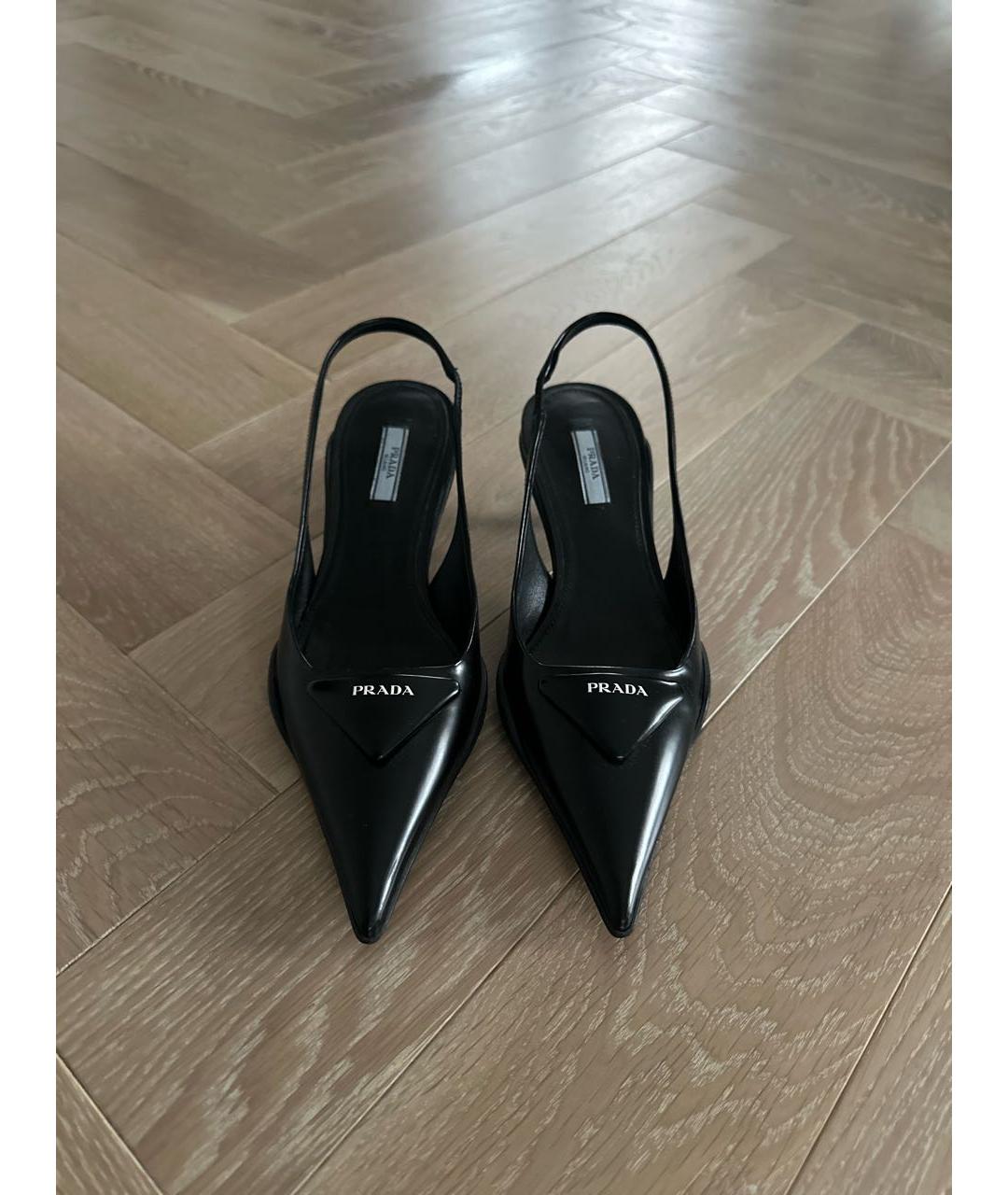 PRADA Черные кожаные туфли, фото 3