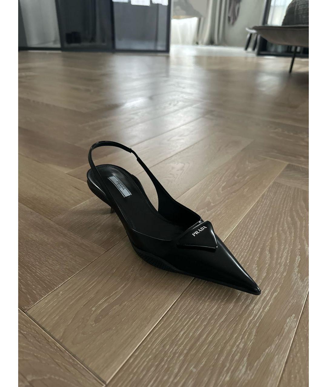 PRADA Черные кожаные туфли, фото 2