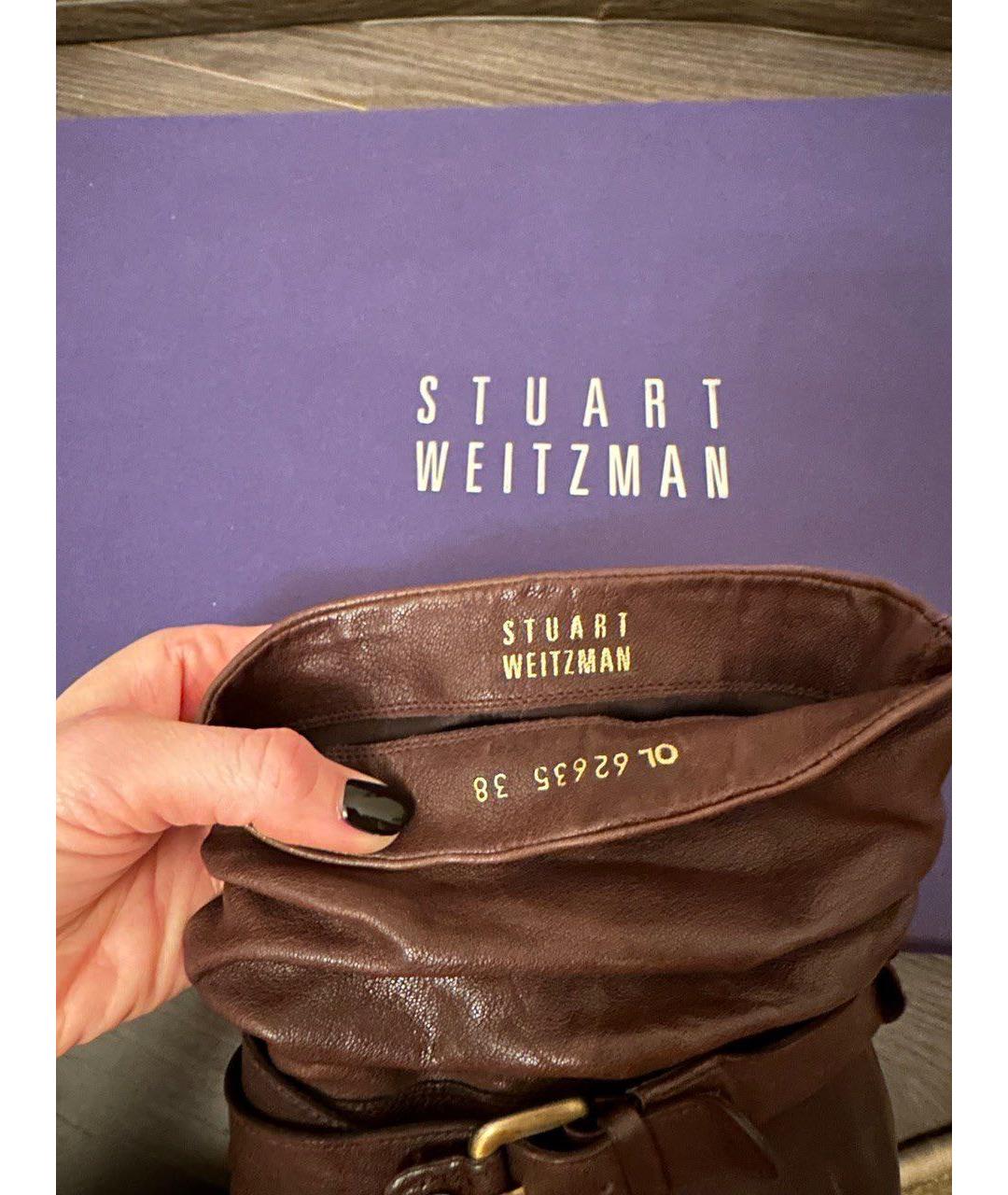 STUART WEITZMAN Коричневые кожаные ботильоны, фото 4