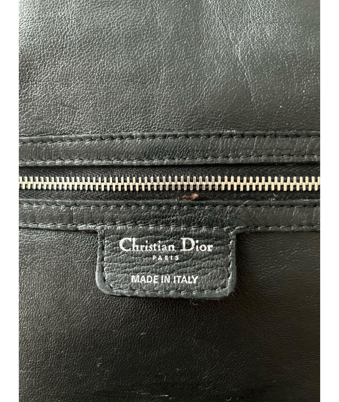 CHRISTIAN DIOR PRE-OWNED Черная кожаная сумка с короткими ручками, фото 3