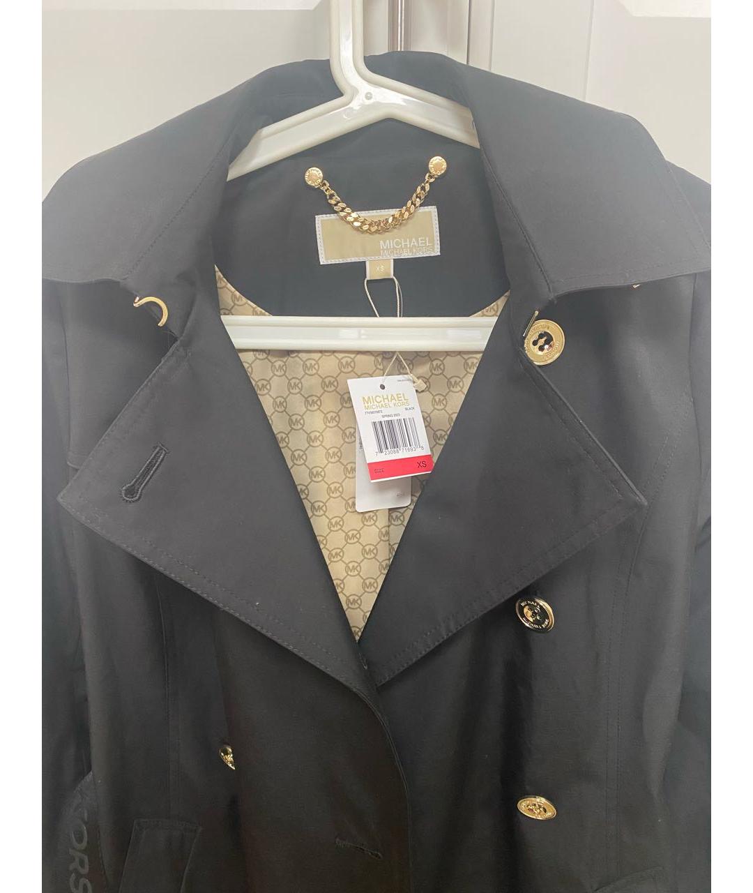 MICHAEL KORS Черный хлопковый тренч/плащ, фото 3