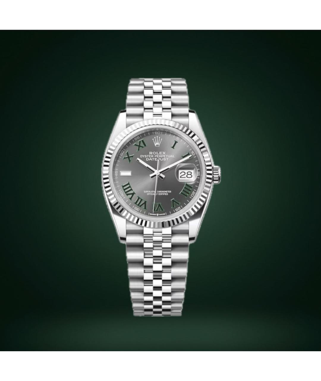 ROLEX Антрацитовые часы из белого золота, фото 6