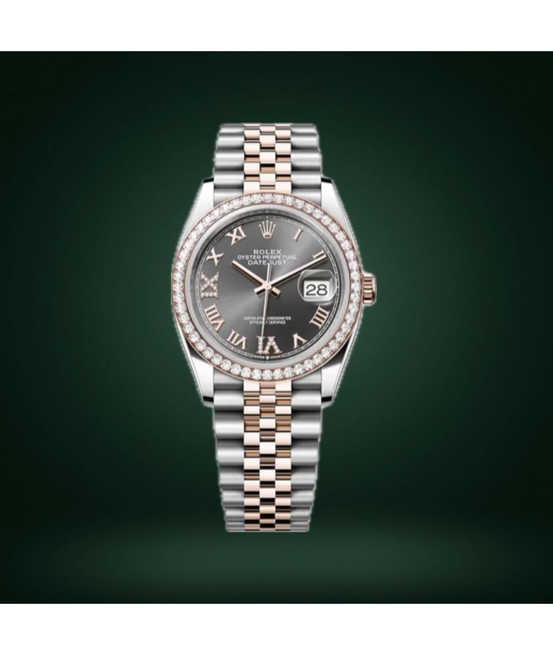 ROLEX Антрацитовые часы из розового золота, фото 9