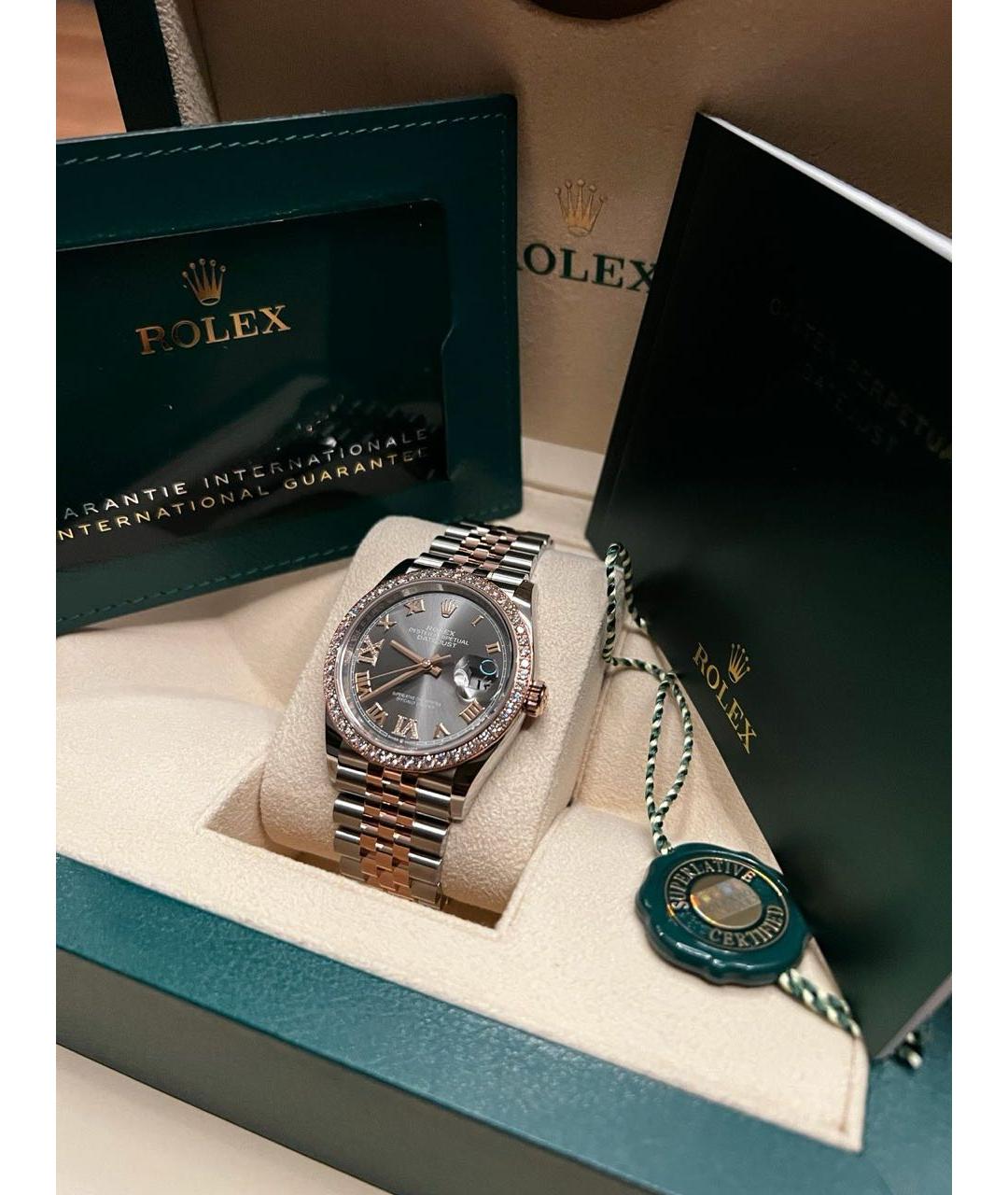 ROLEX Антрацитовые часы из розового золота, фото 2