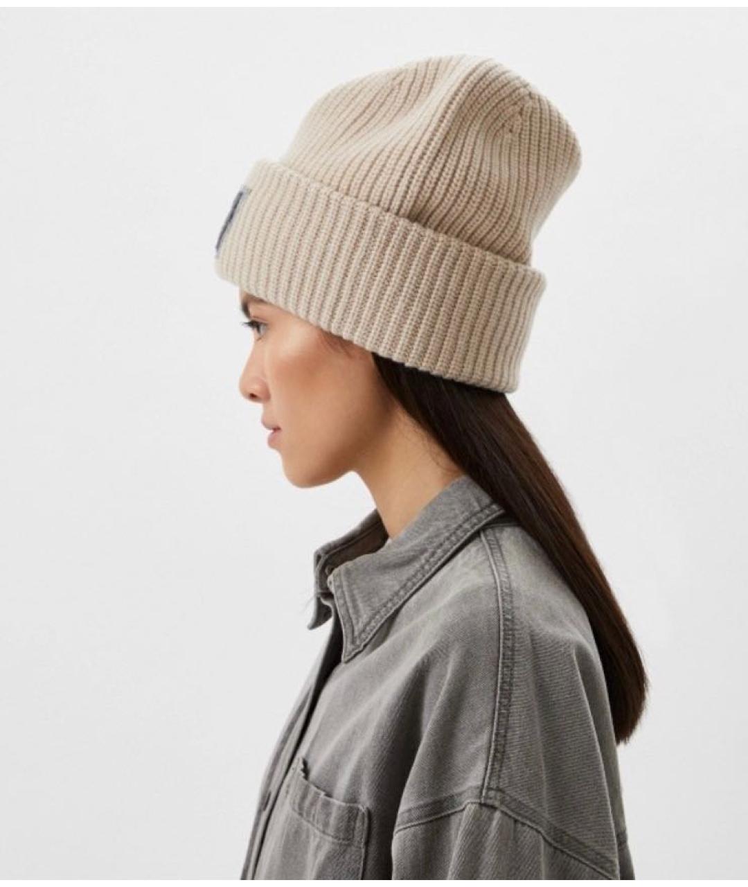 WEEKEND MAX MARA Бежевая шерстяная шапка, фото 3