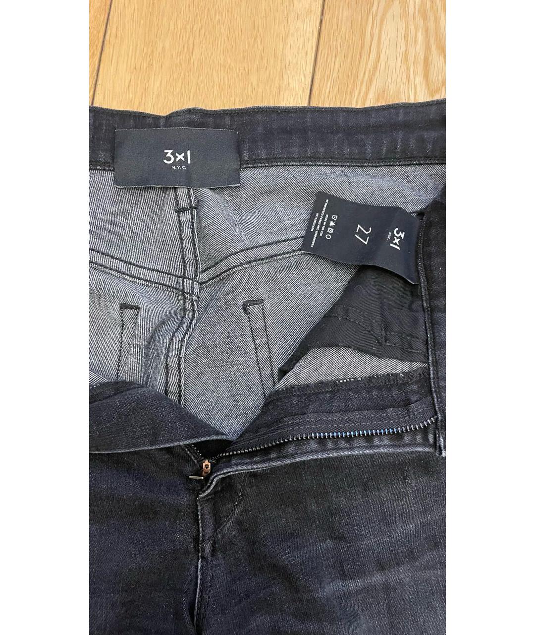 3X1 Черные хлопковые прямые джинсы, фото 4