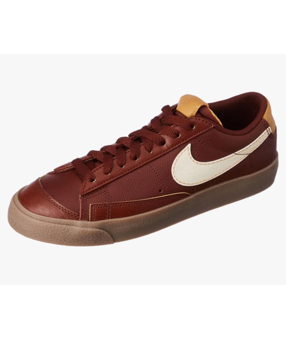 NIKE Коричневые кожаные низкие кроссовки / кеды, фото 2