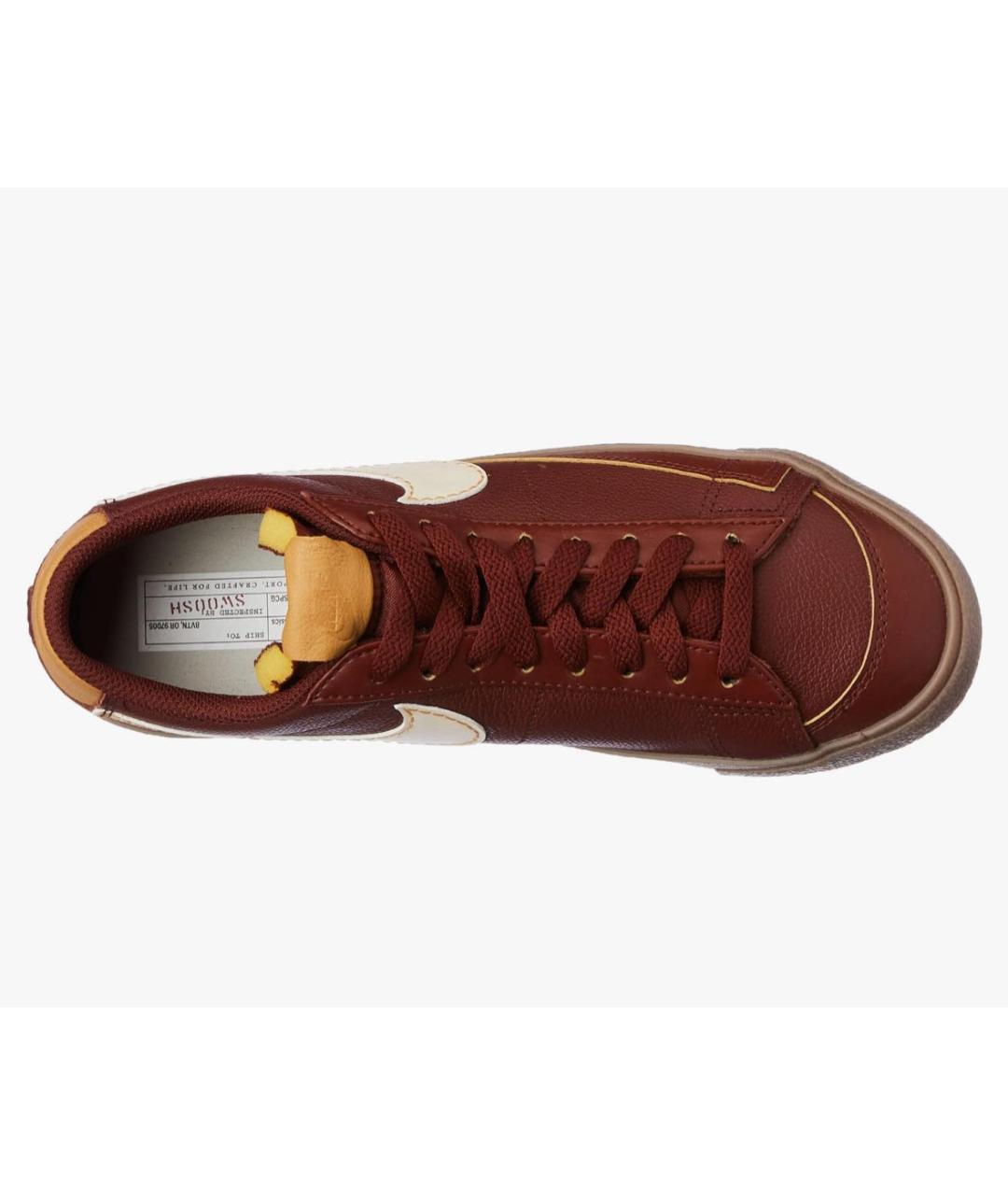 NIKE Коричневые кожаные низкие кроссовки / кеды, фото 5
