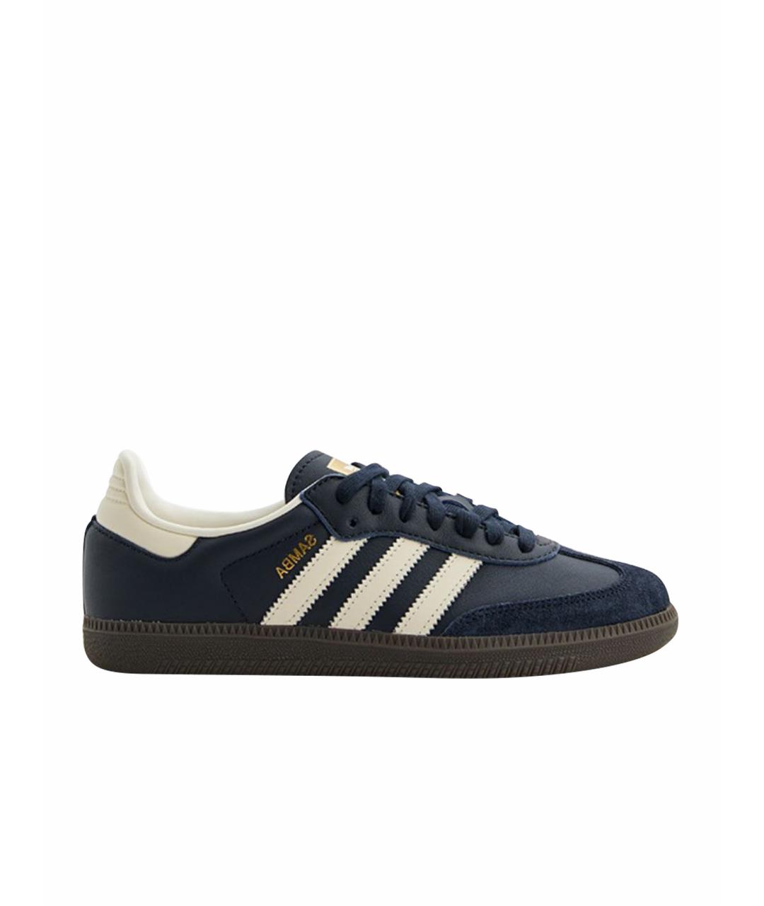 ADIDAS Темно-синие кожаные кроссовки, фото 1