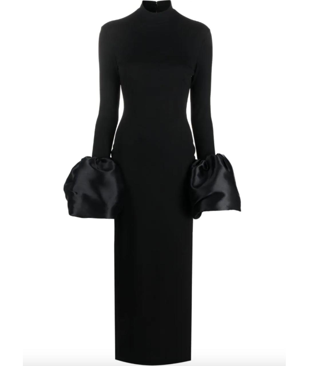 SOLACE LONDON Черное креповое вечернее платье, фото 1