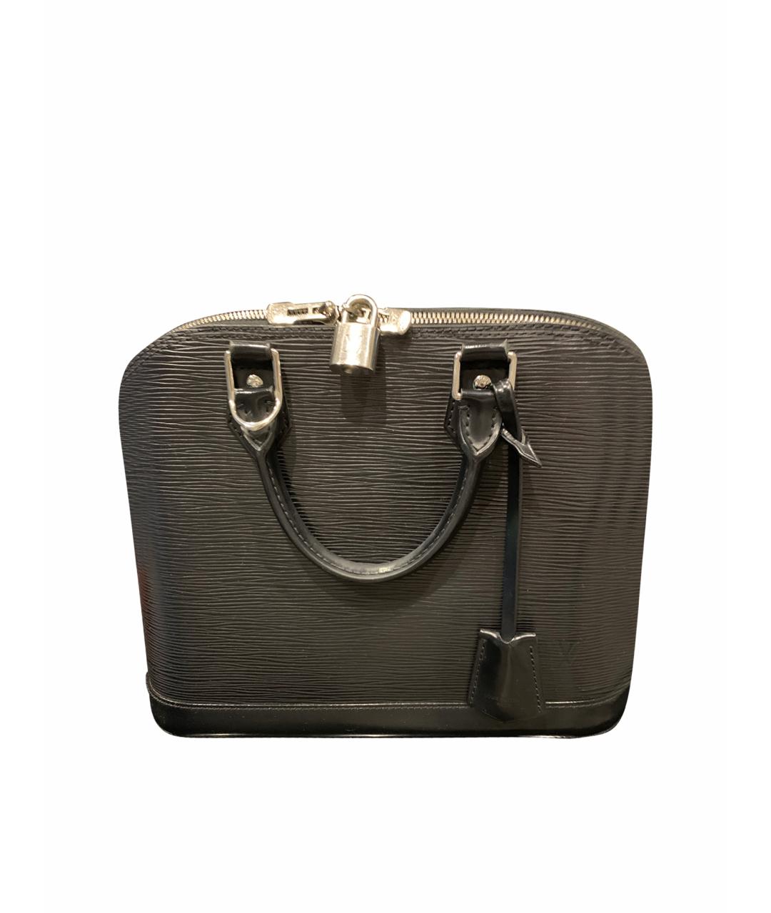 LOUIS VUITTON Черная кожаная сумка с короткими ручками, фото 1