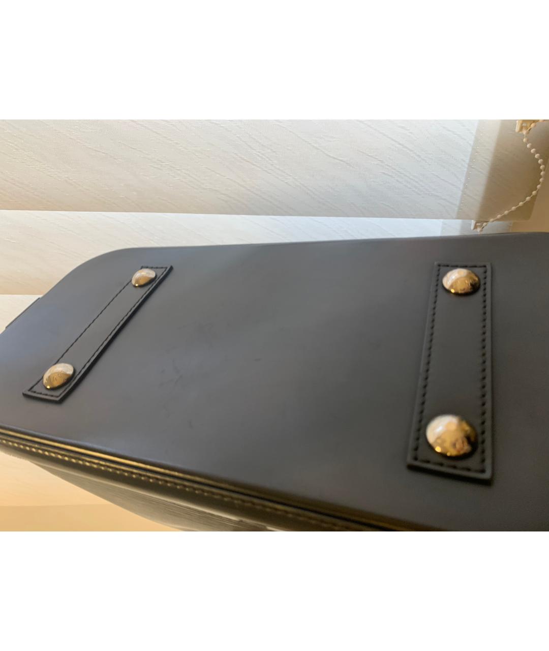 LOUIS VUITTON Черная кожаная сумка с короткими ручками, фото 2