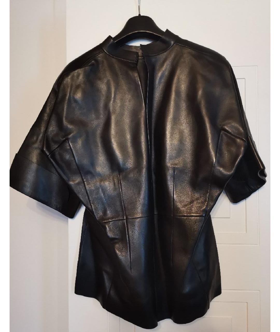 SAINT LAURENT Черная кожаная блузы, фото 2