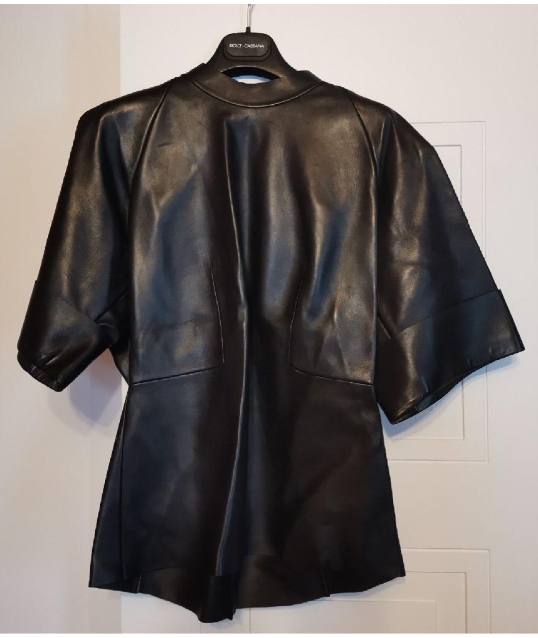 SAINT LAURENT Черная кожаная блузы, фото 6