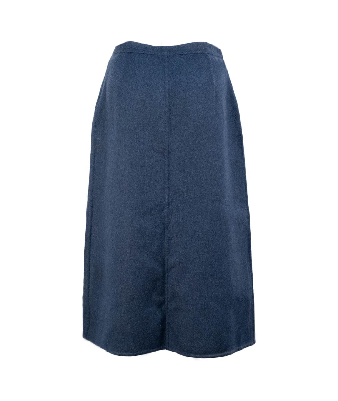 ALTUZARRA Синяя шерстяная юбка миди, фото 2