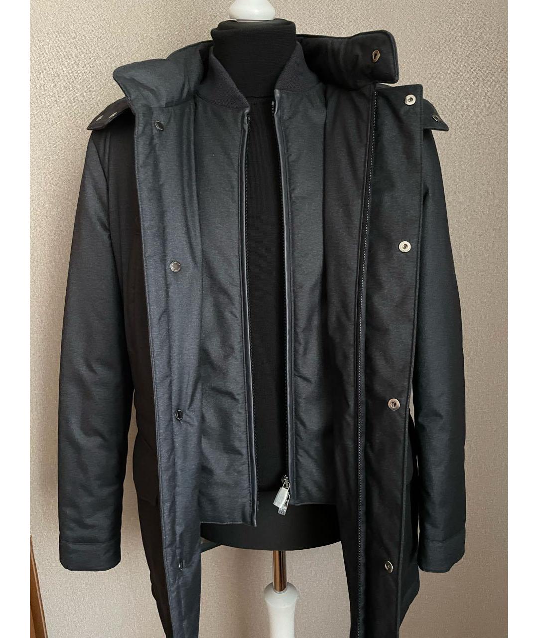 CORNELIANI Темно-синяя полиэстеровая куртка, фото 3