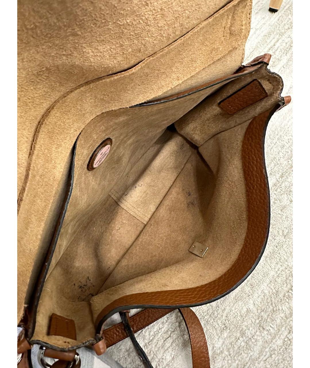 COCCINELLE Коричневая сумка с короткими ручками из искусственной кожи, фото 5