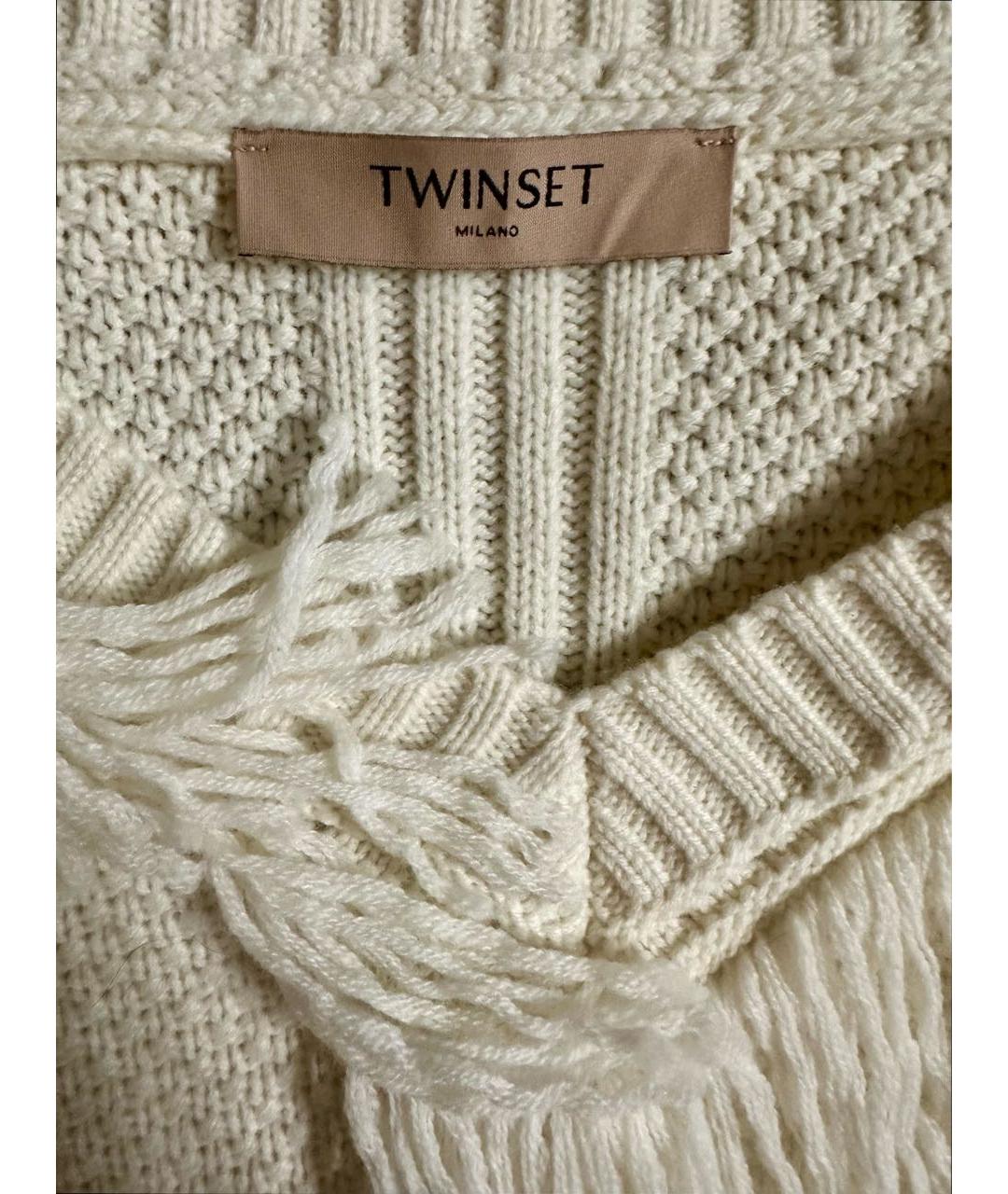 TWIN-SET Белый шерстяной джемпер / свитер, фото 6