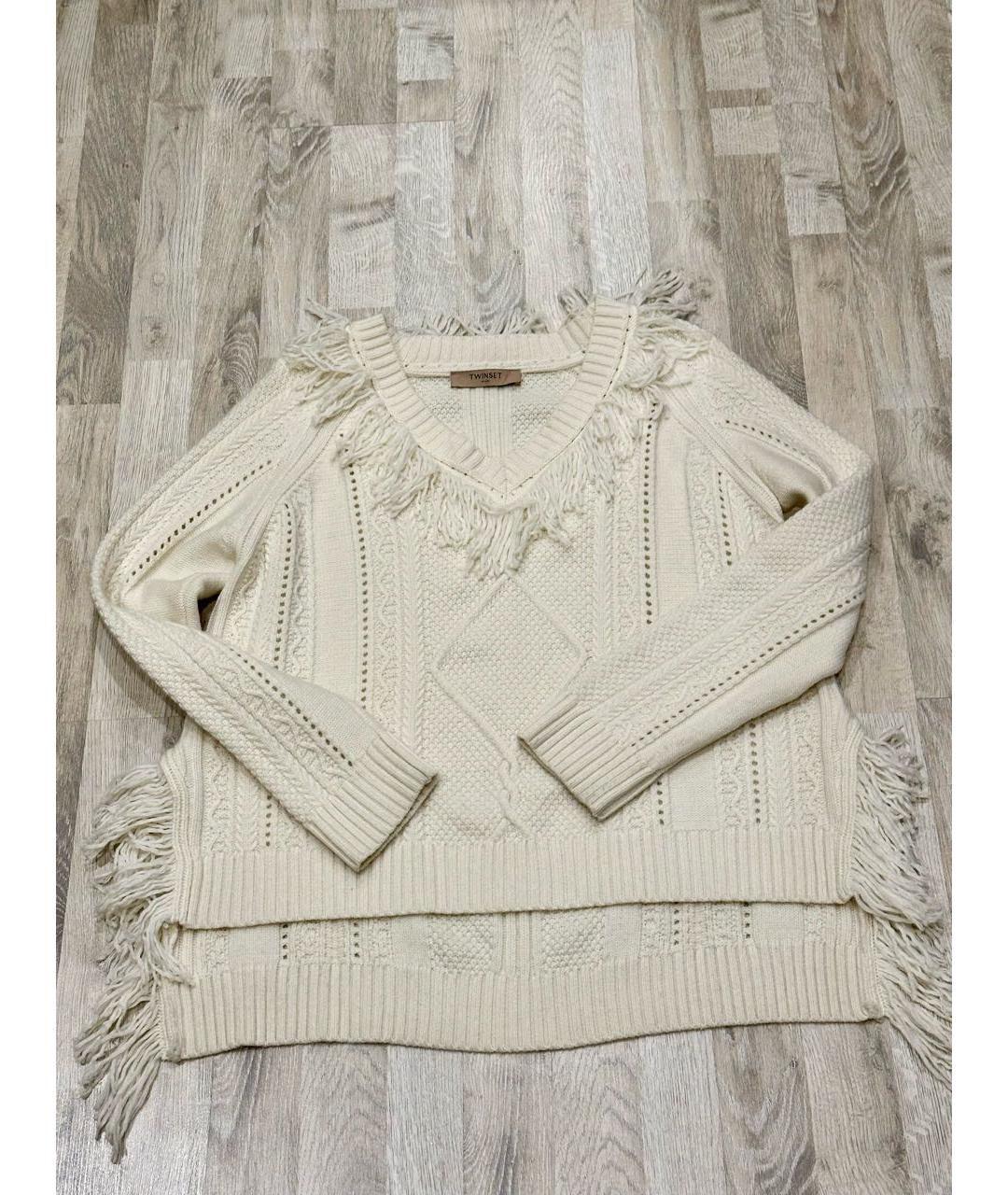 TWIN-SET Белый шерстяной джемпер / свитер, фото 2