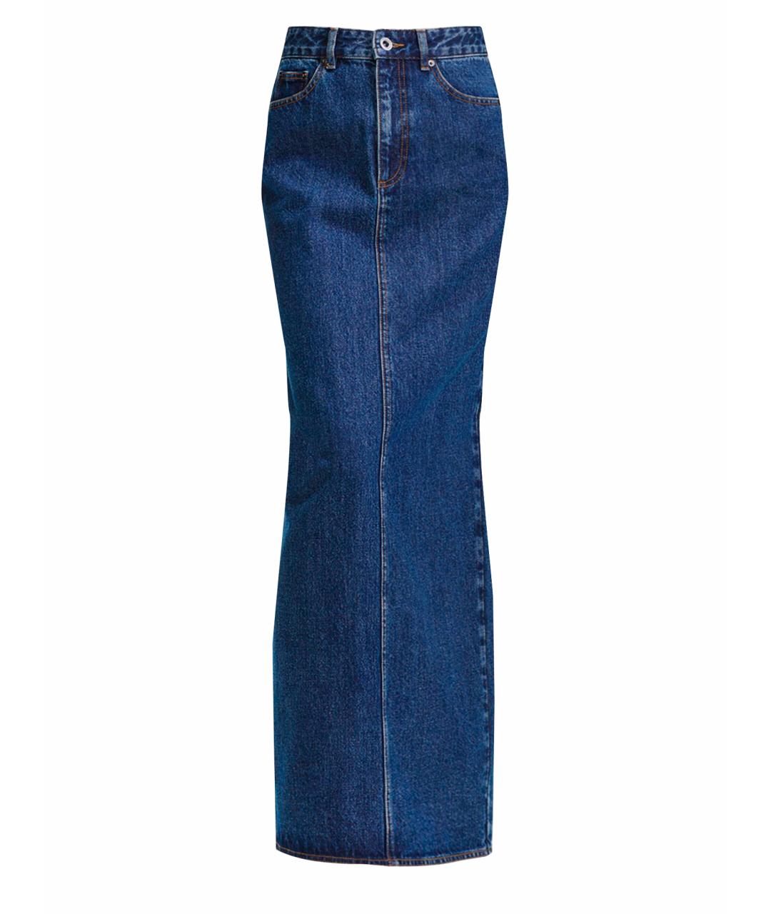 SELF-PORTRAIT Синяя хлопковая юбка миди, фото 1