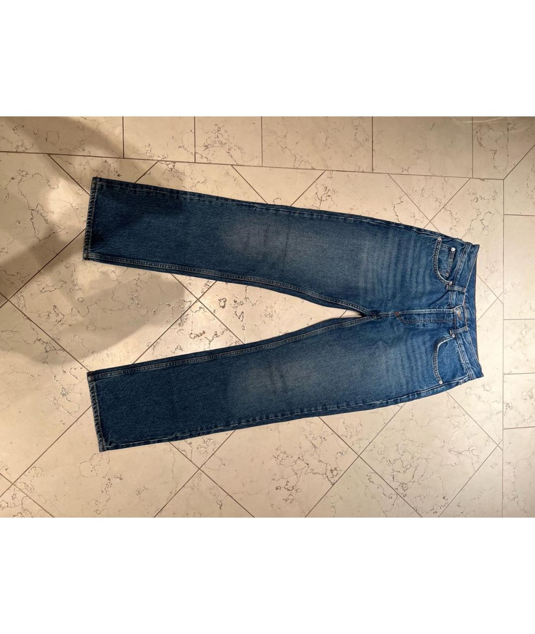 SANDRO Темно-синие хлопковые прямые джинсы, фото 6